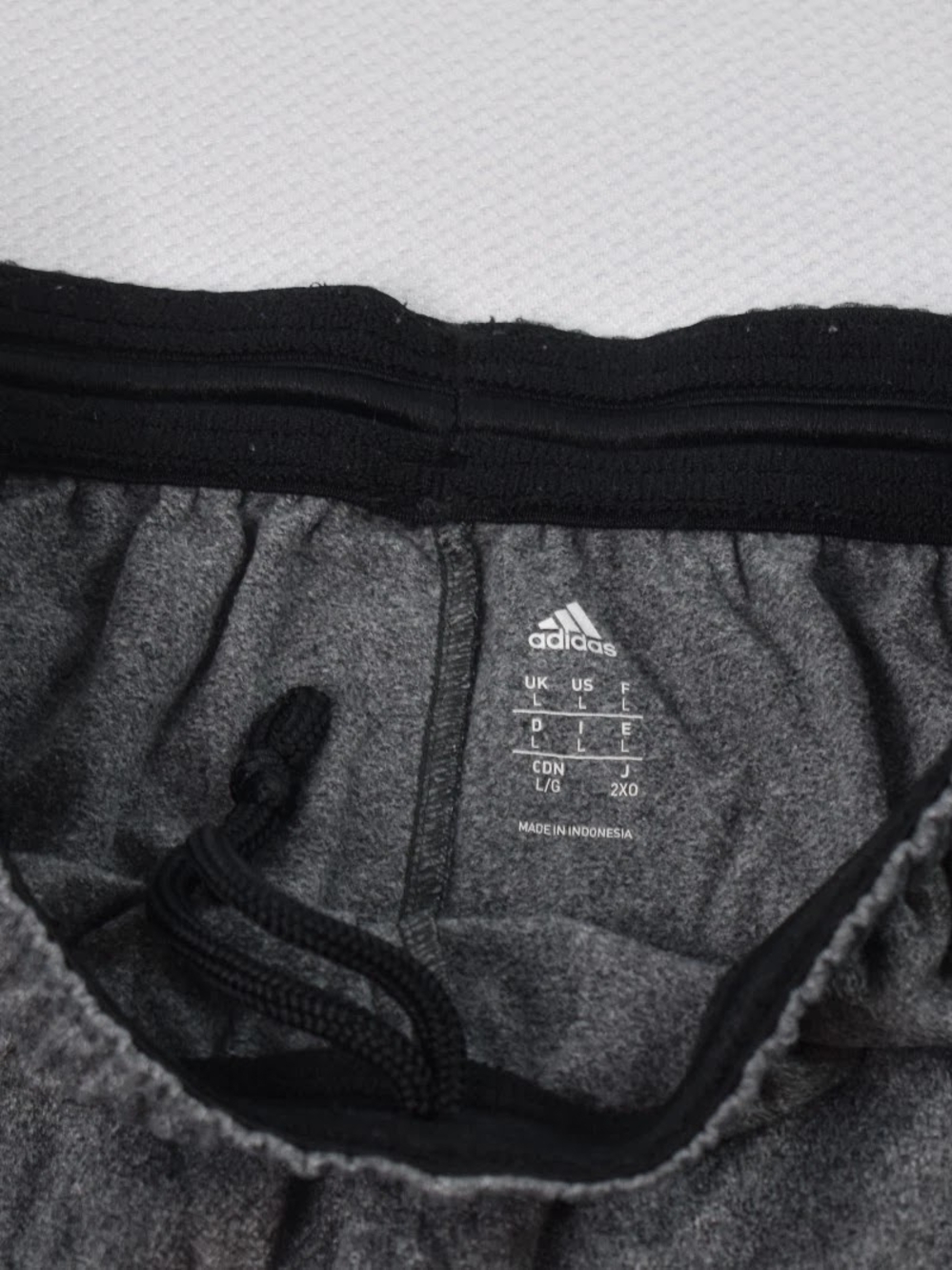 Adidas Tricot Joggers Mens Large Side Stripes Ankle Cuffs Drawstring Gray + Blac - Picture 2 of 15